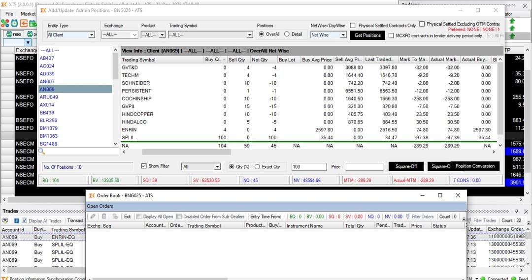 Single-window risk & position view